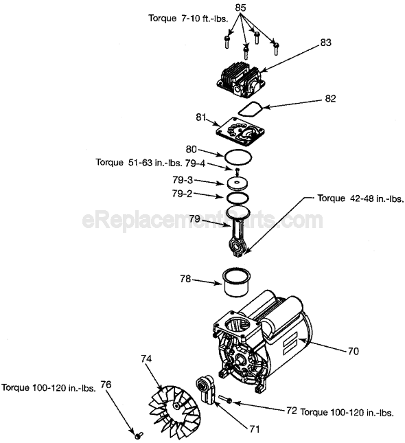 Page B Diagram and Parts List for CFFC350B Type 1 Porter Cable Compressor